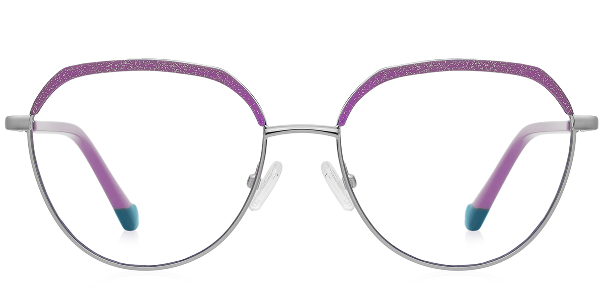 Geometric Reading Glasses silver-purple