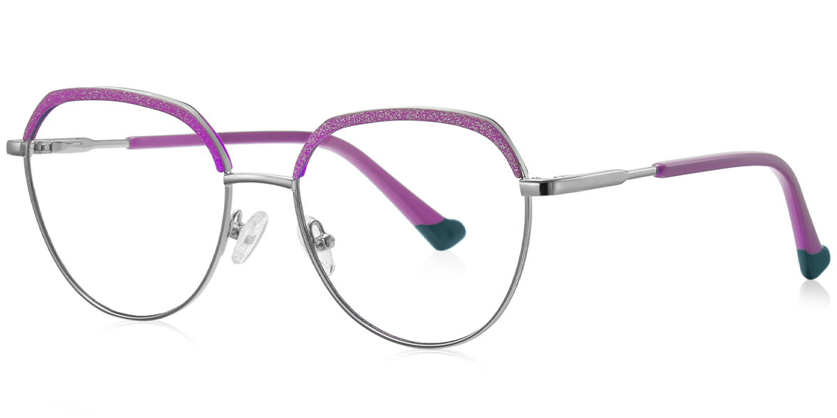 Geometric Reading Glasses silver-purple