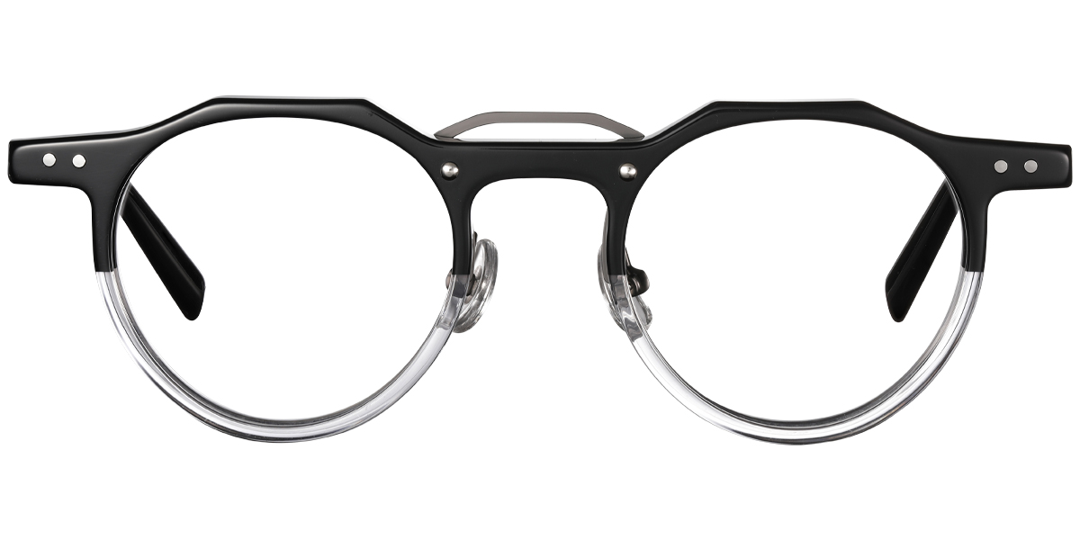 Acetate Geometric Reading Glasses translucent-black