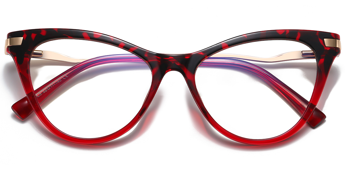 Cat Eye Reading Glasses pattern-red