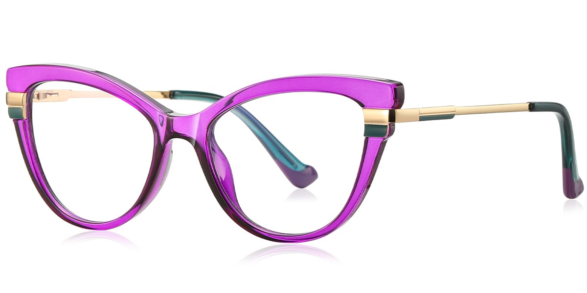 Cat Eye Reading Glasses translucent-purple