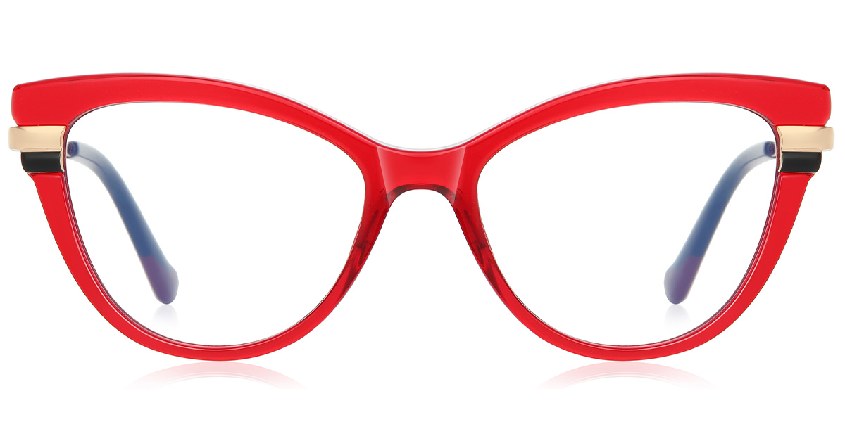 Cat Eye Reading Glasses translucent-red