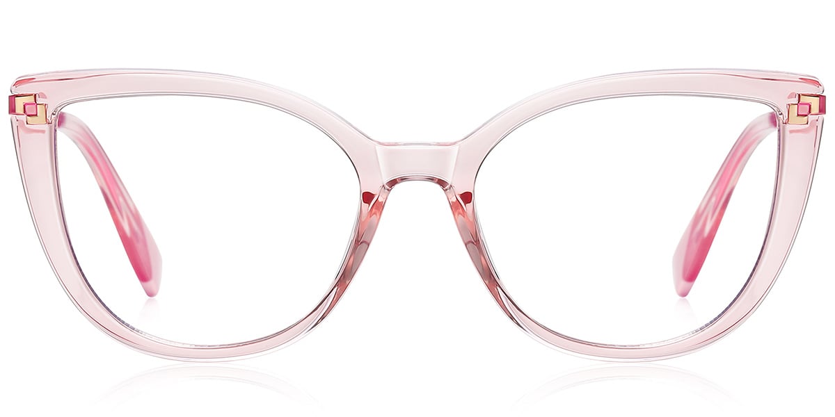 Square Reading Glasses translucent-pink