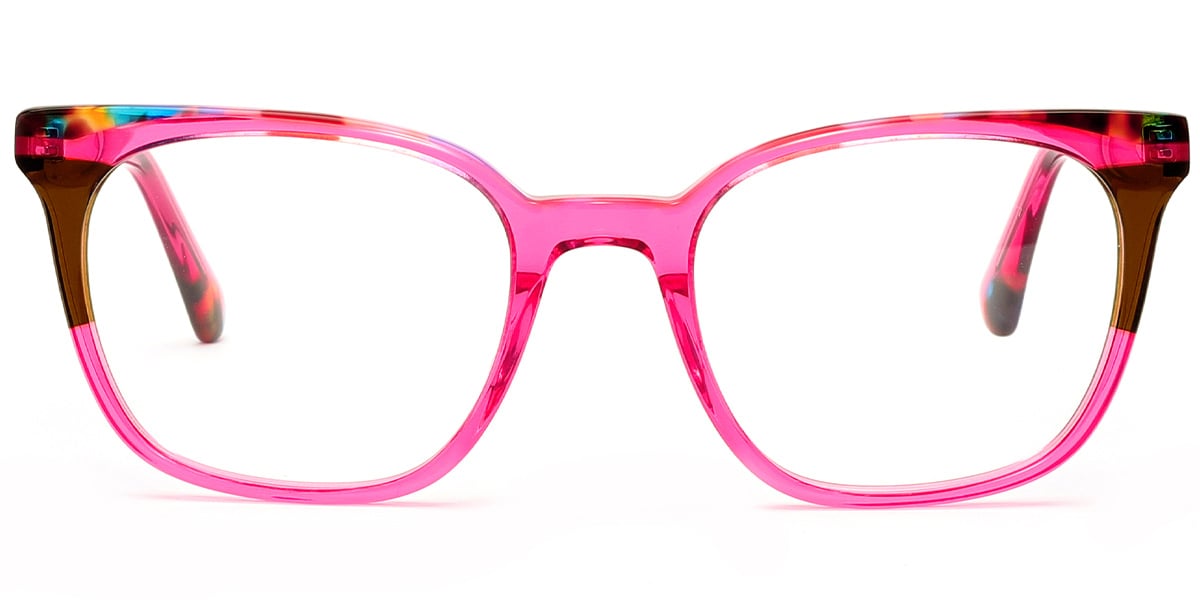 Acetate Square Reading Glasses pattern-rose