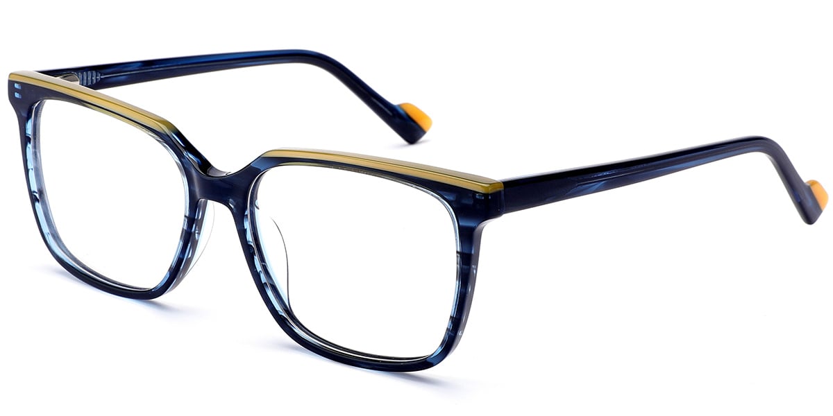 Acetate Square Reading Glasses pattern-blue