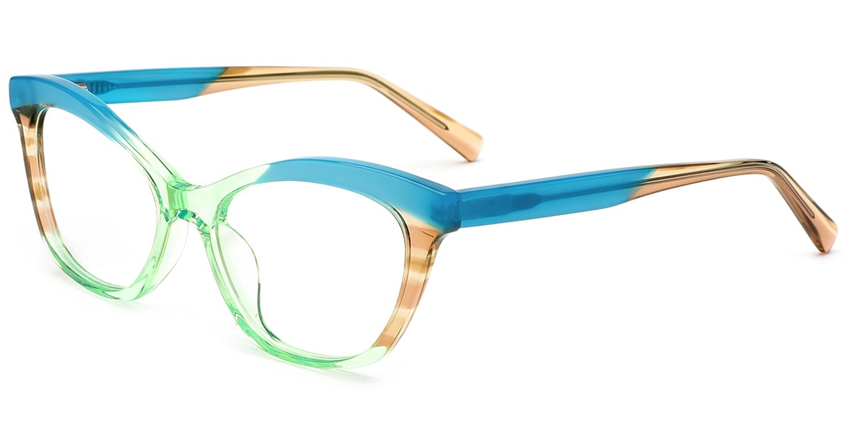 Acetate Cat Eye Reading Glasses pattern-blue