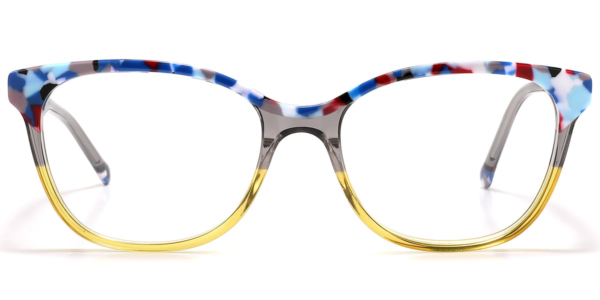 Acetate Square Reading Glasses pattern-blue