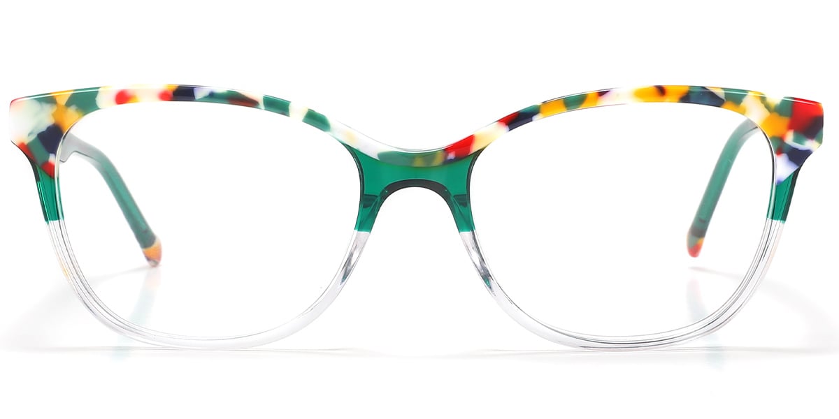 Acetate Square Reading Glasses pattern-green