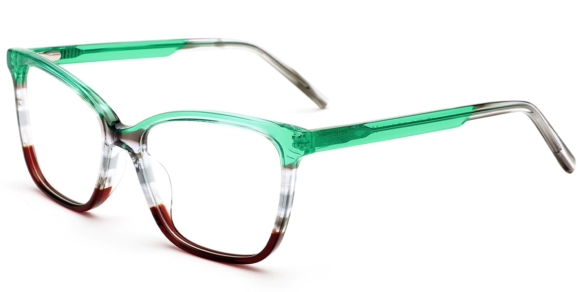 Acetate Square Reading Glasses pattern-green