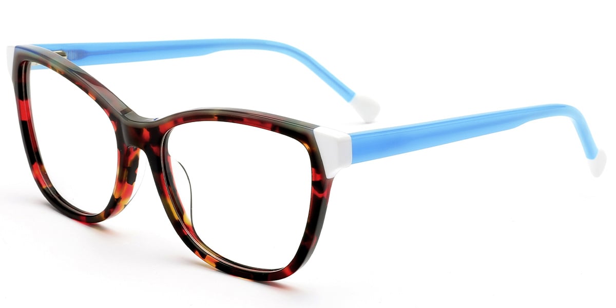 Acetate Square Reading Glasses pattern-red