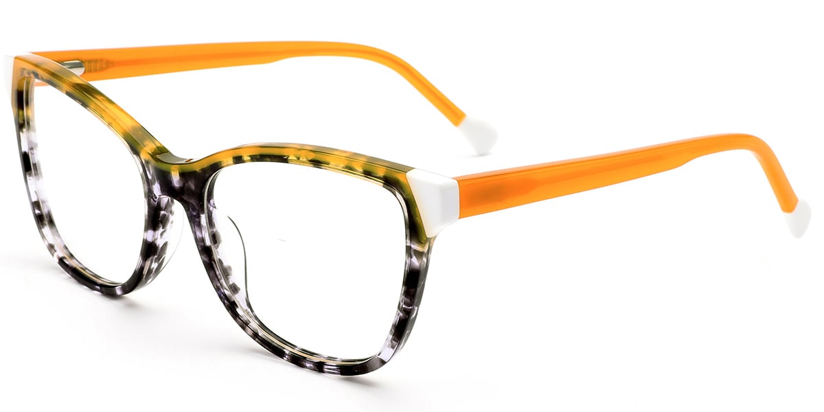 Acetate Square Reading Glasses pattern-yellow