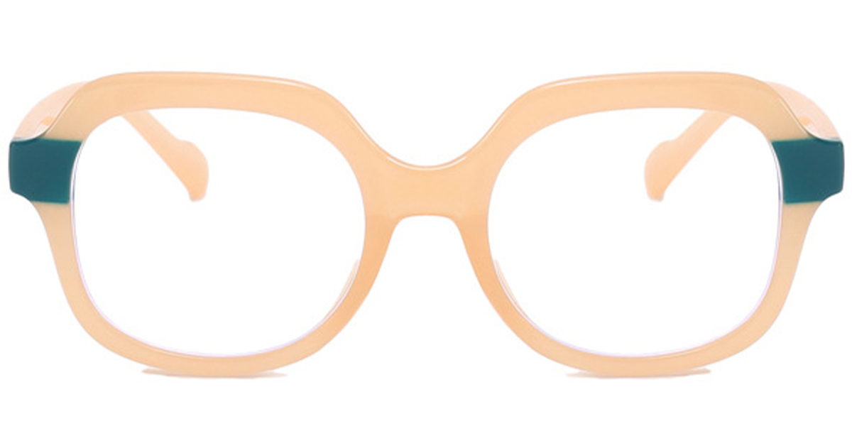 Square Reading Glasses translucent-orange