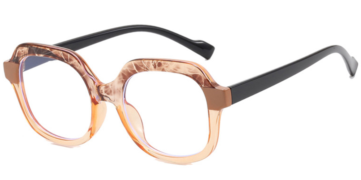 Square Reading Glasses wood_texture-pink