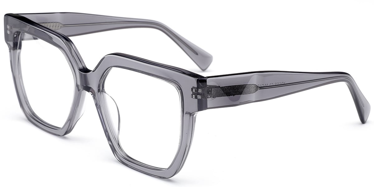 Acetate Square Reading Glasses translucent-grey