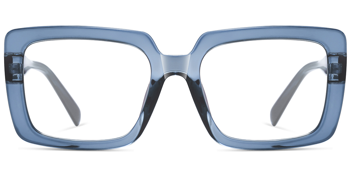 Acetate Square Reading Glasses translucent-blue