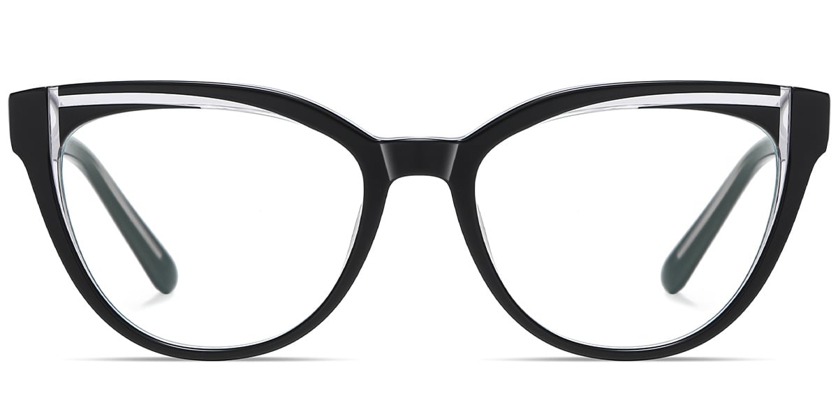 Acetate Geometric Reading Glasses pattern-black