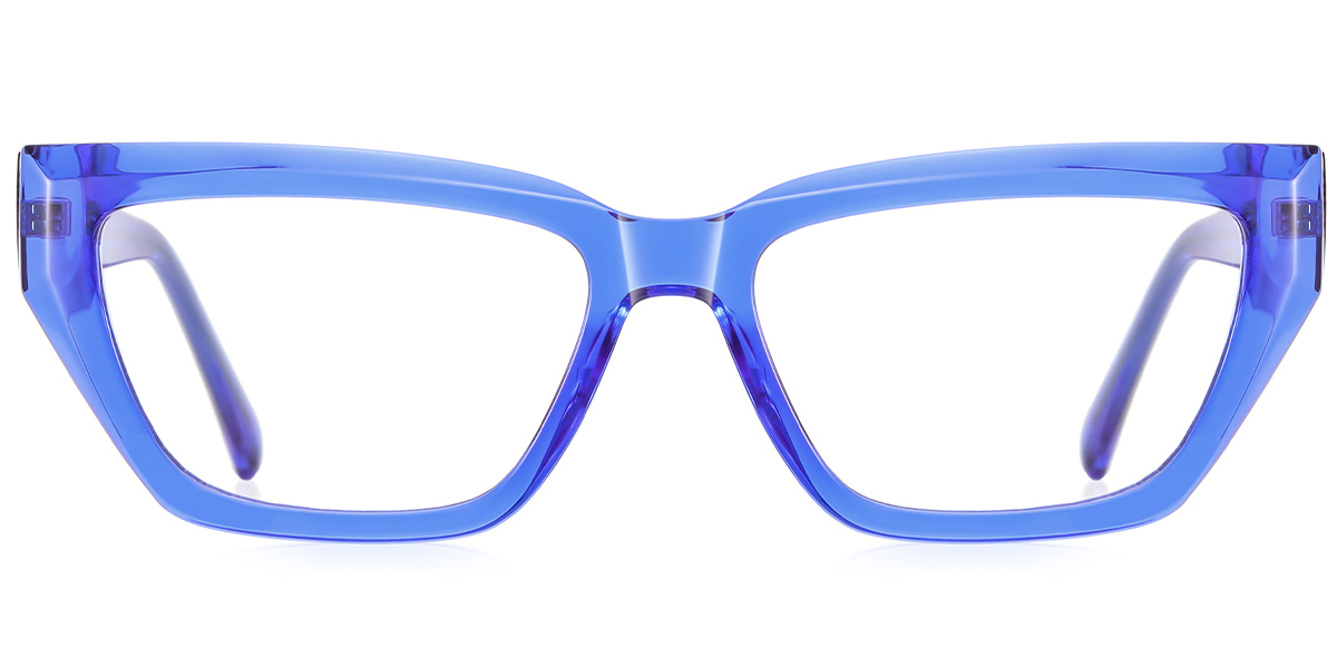 Square Reading Glasses translucent-blue