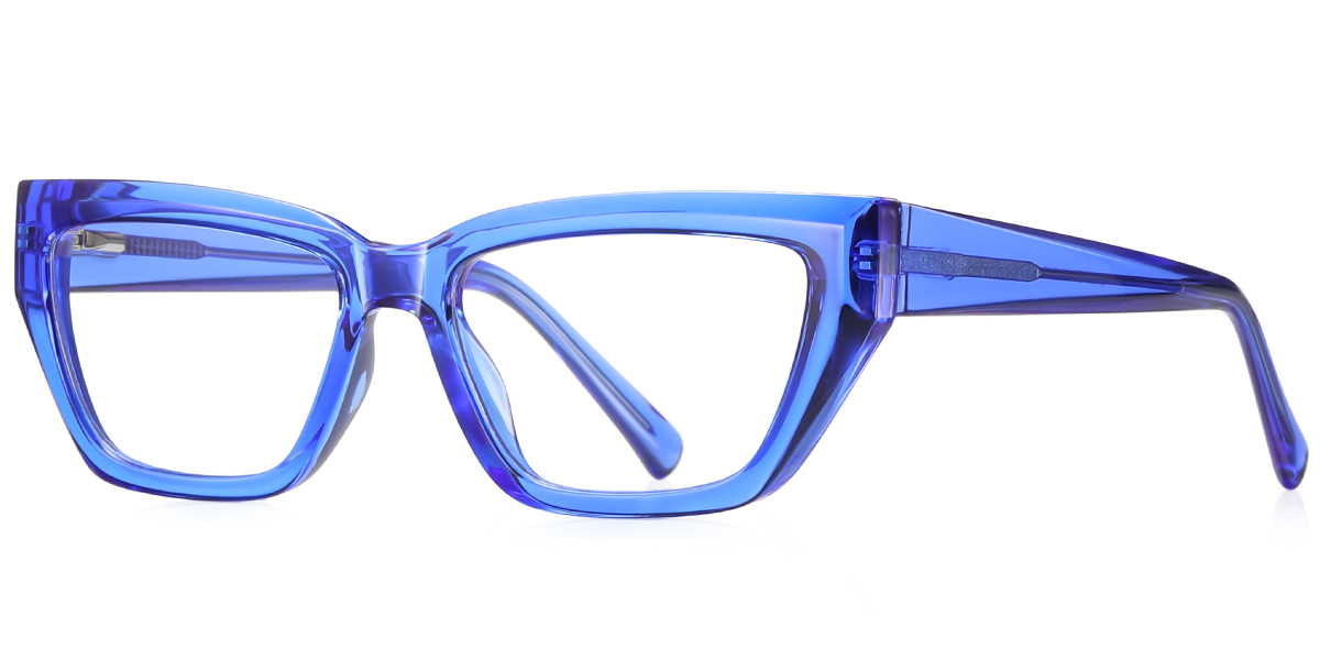 Square Reading Glasses translucent-blue