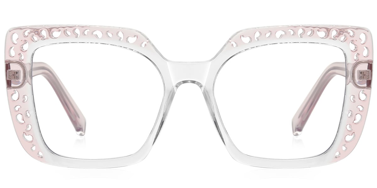 Square Reading Glasses pattern-pink