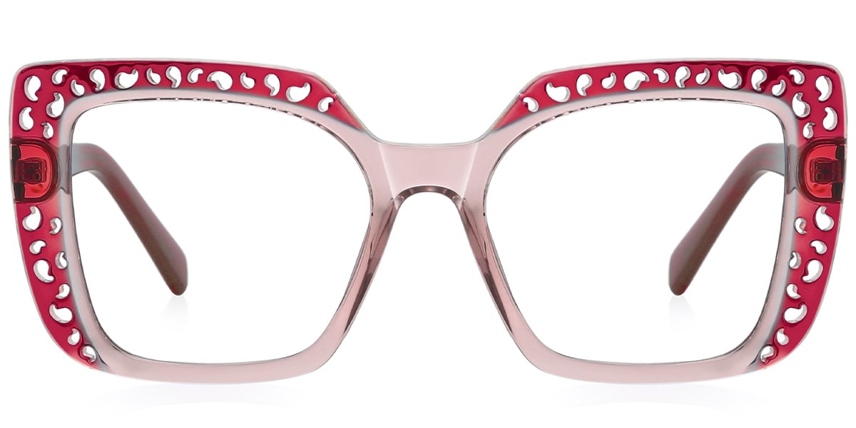 Square Reading Glasses pattern-red