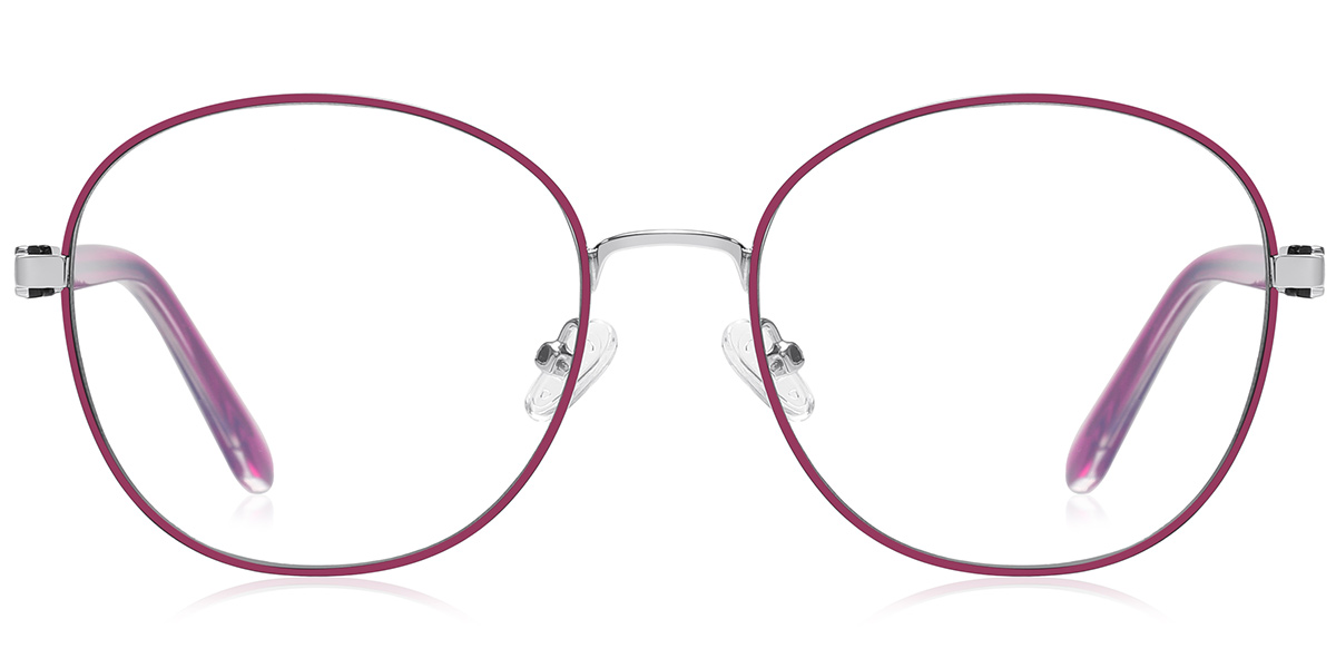Round Reading Glasses silver-red