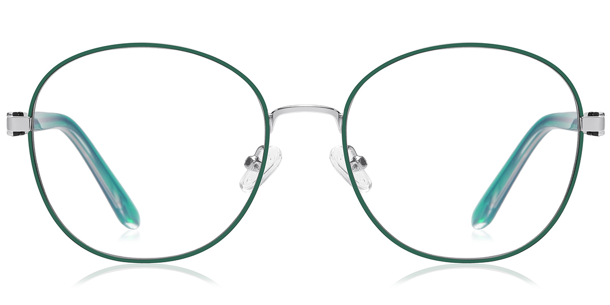 Round Reading Glasses silver-green