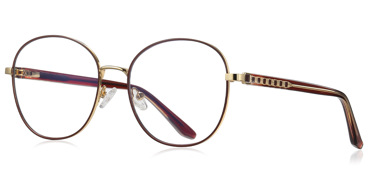 Round Reading Glasses rose_gold-brown