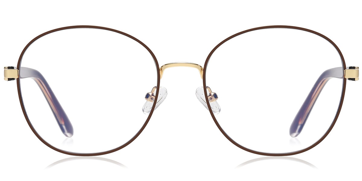 Round Reading Glasses rose_gold-brown