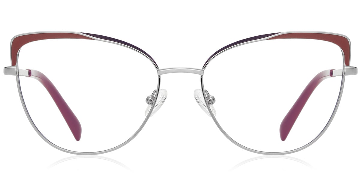 Cat Eye Reading Glasses silver-red