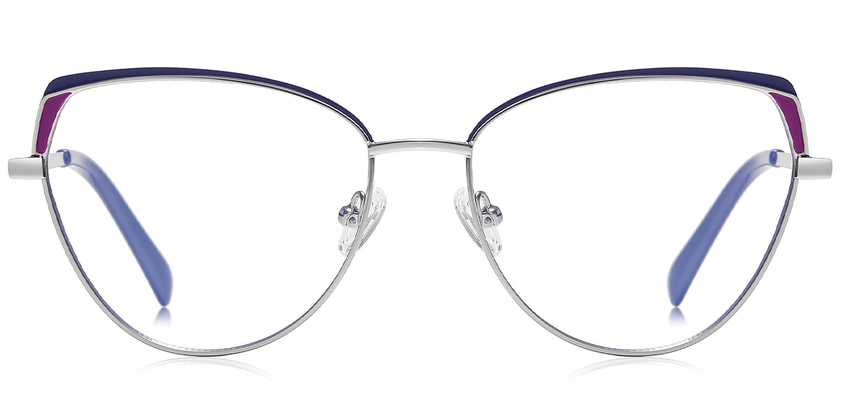 Geometric Reading Glasses silver-blue