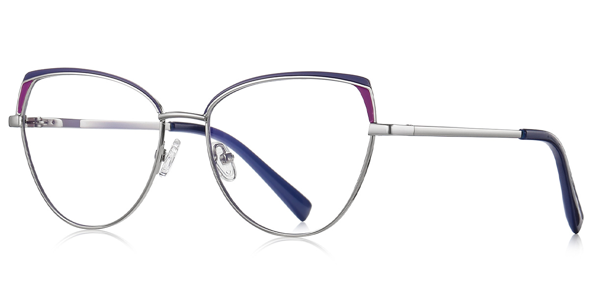 Geometric Reading Glasses silver-blue