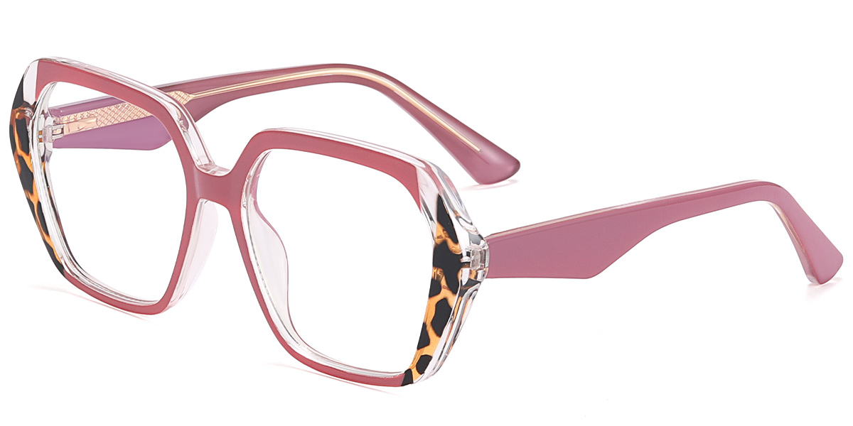 Geometric Reading Glasses pattern-rose