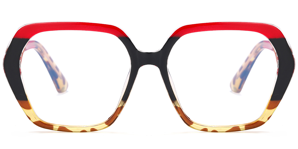 Geometric Reading Glasses pattern-red