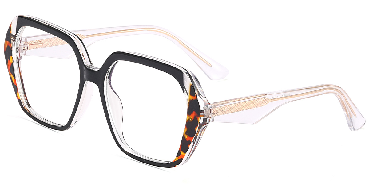 Geometric Reading Glasses pattern-black