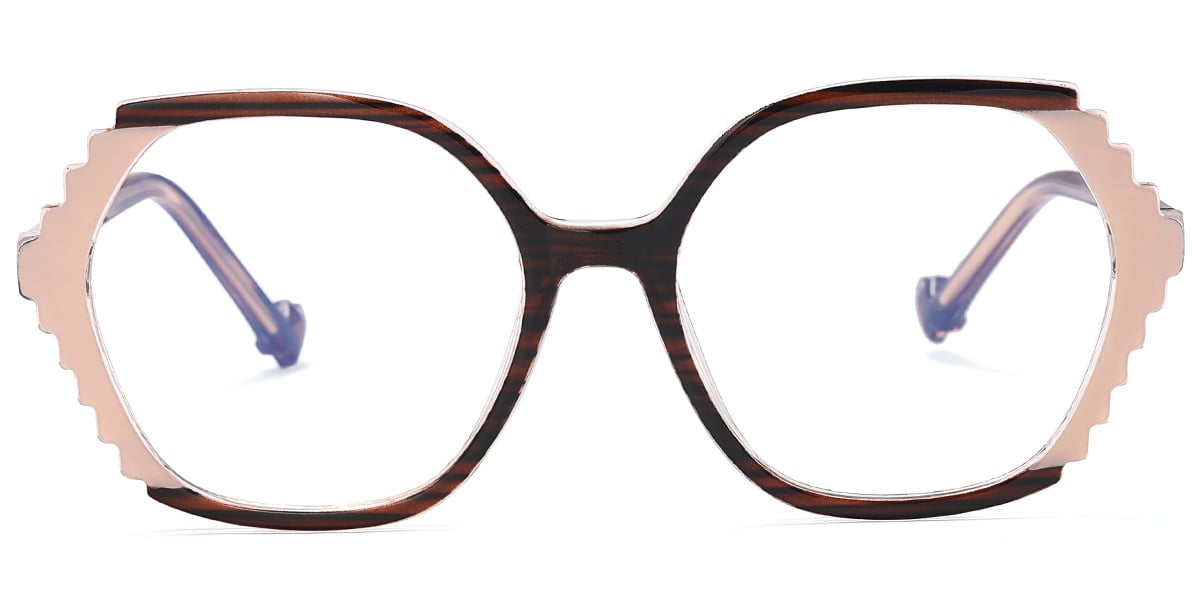 Geometric Reading Glasses pattern-brown