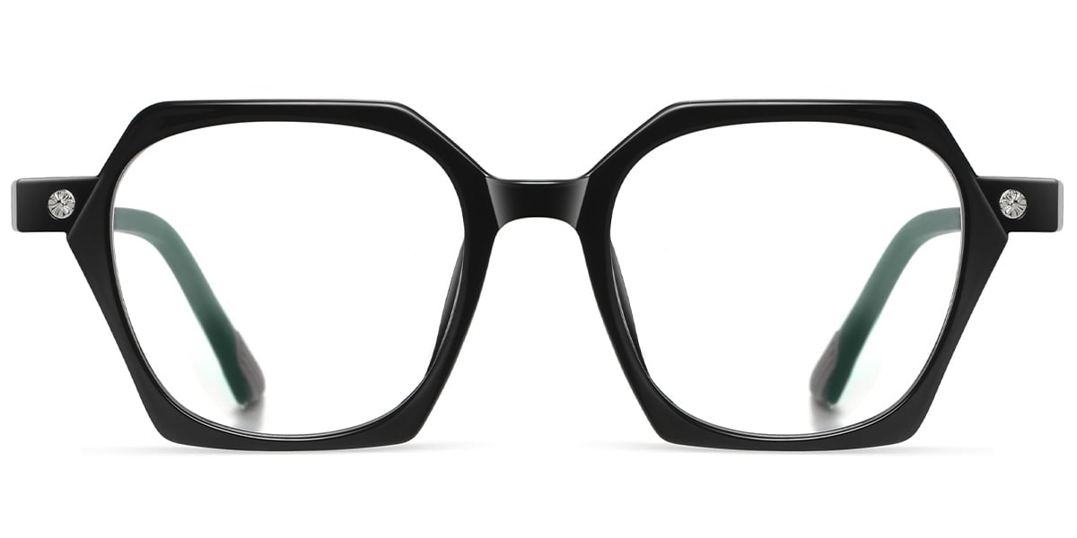 Titanium Geometric Reading Glasses bright_black