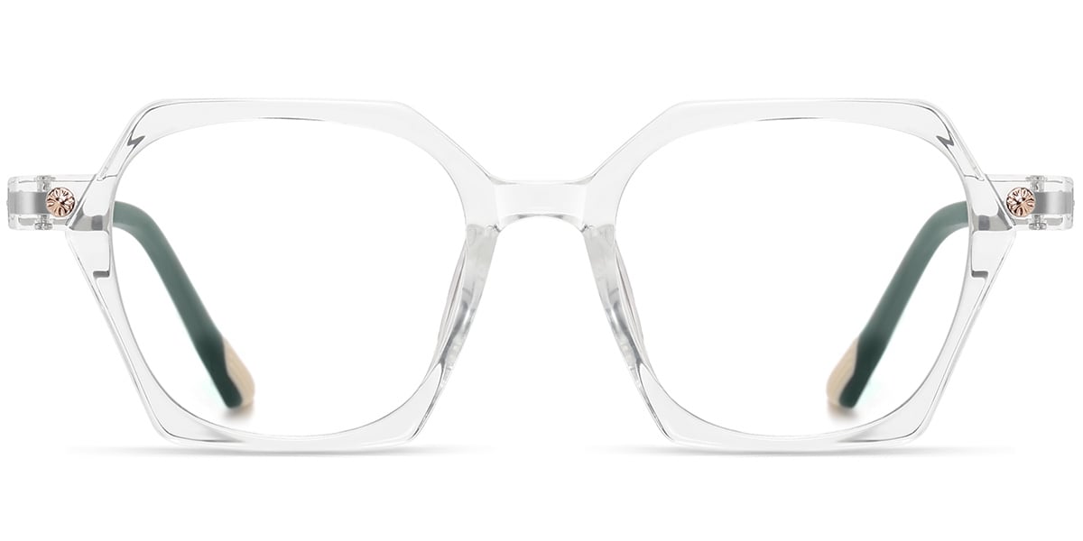 Titanium Geometric Reading Glasses translucent