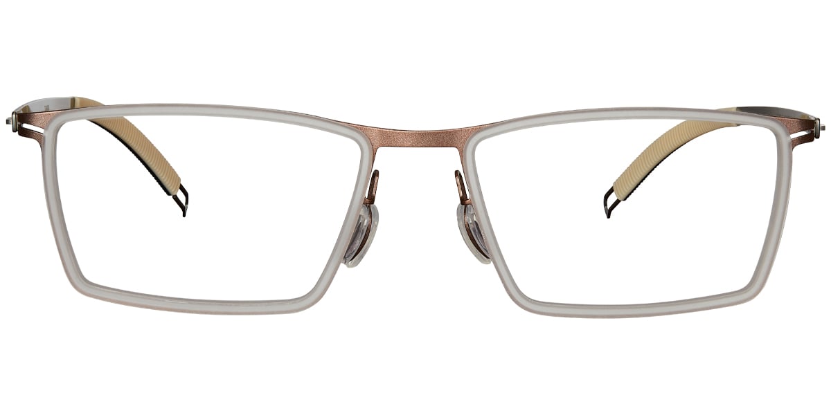 Acetate & Titanium Square Reading Glasses translucent-white