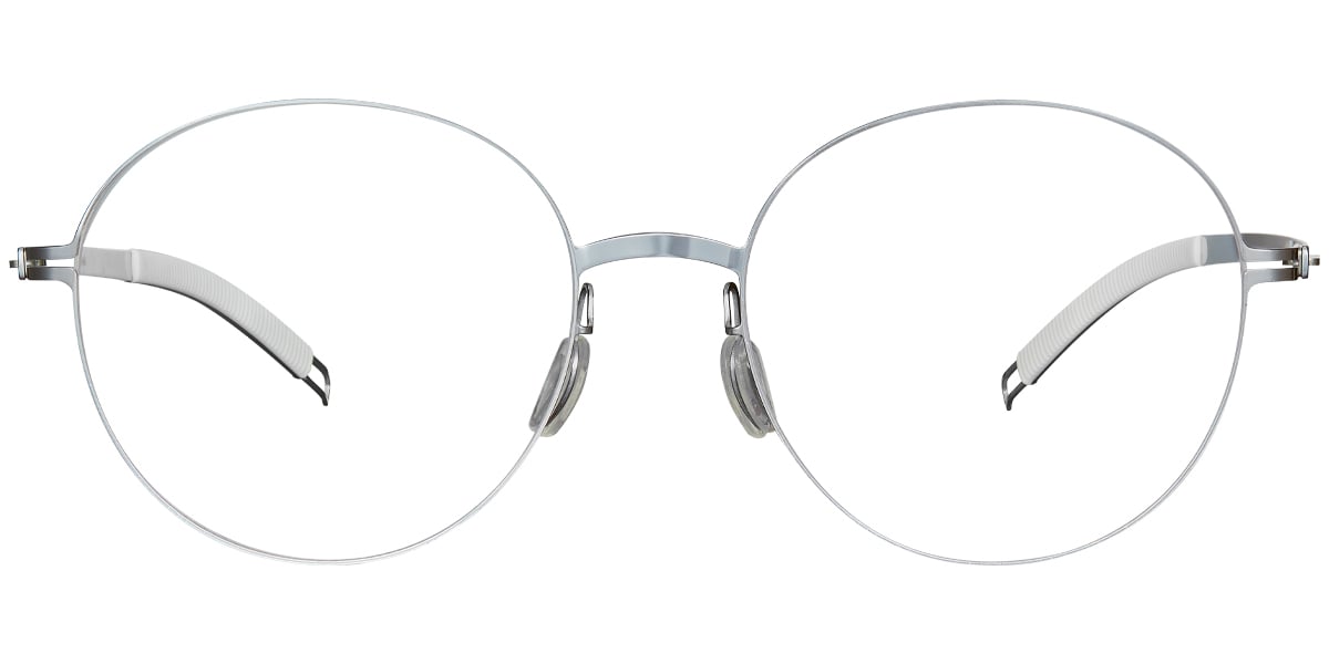 Titanium Round Reading Glasses silver