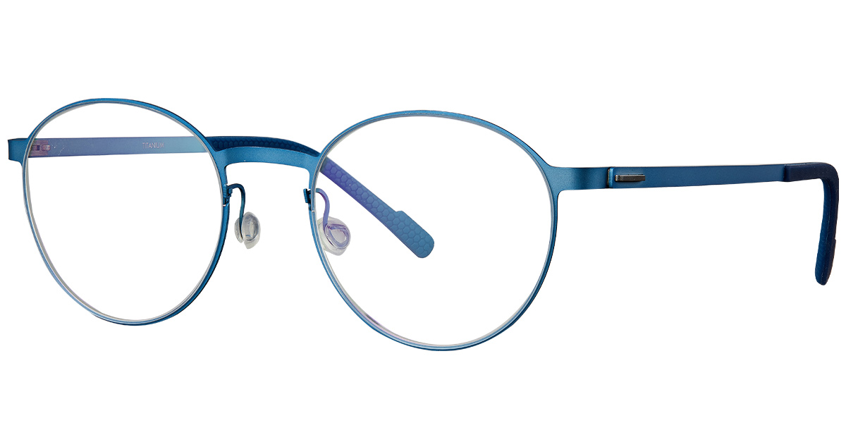 Titanium Round Reading Glasses blue