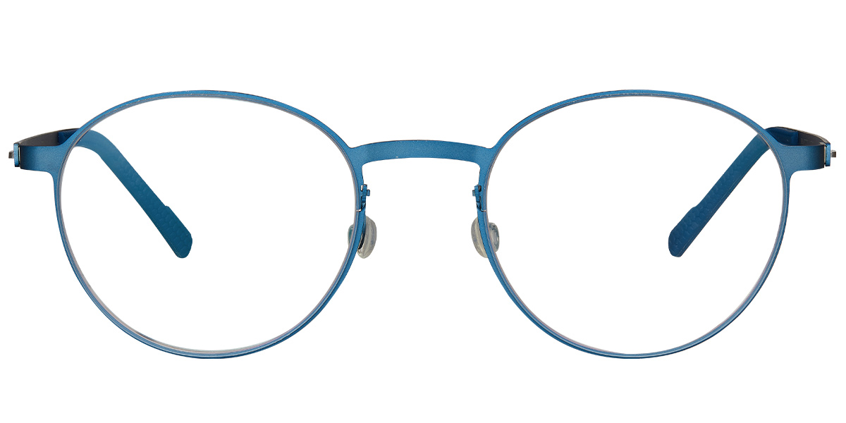 Titanium Round Reading Glasses blue