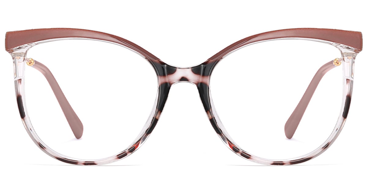 Square Reading Glasses pattern-brown