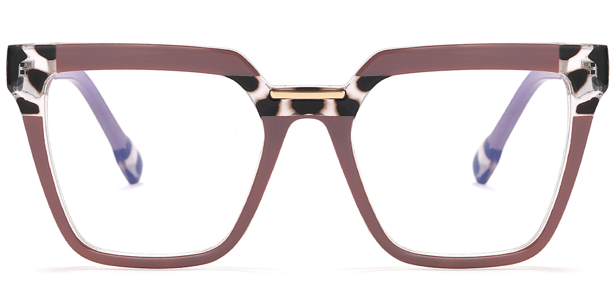 Square Reading Glasses pattern-brown