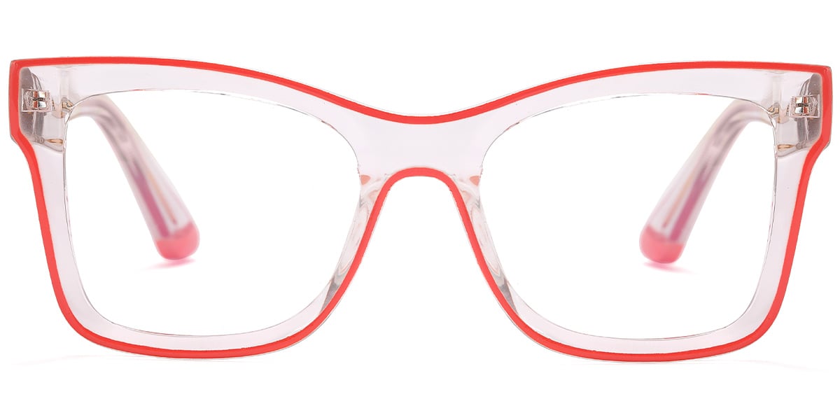 Square Reading Glasses translucent-pink