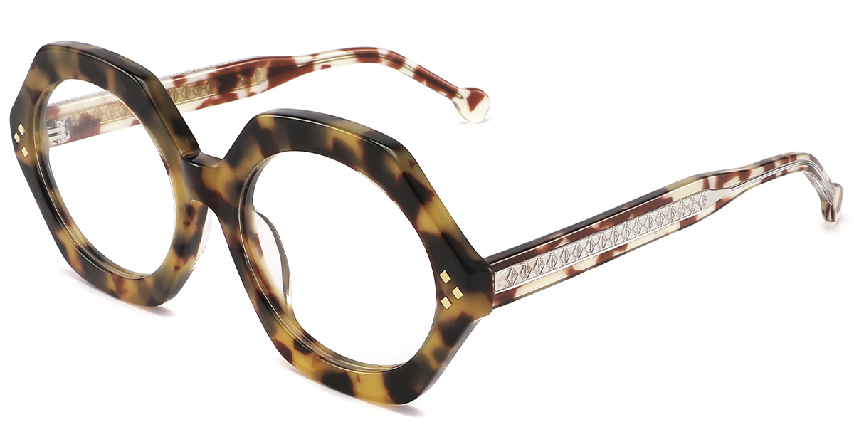 Acetate Geometric Reading Glasses tortoiseshell