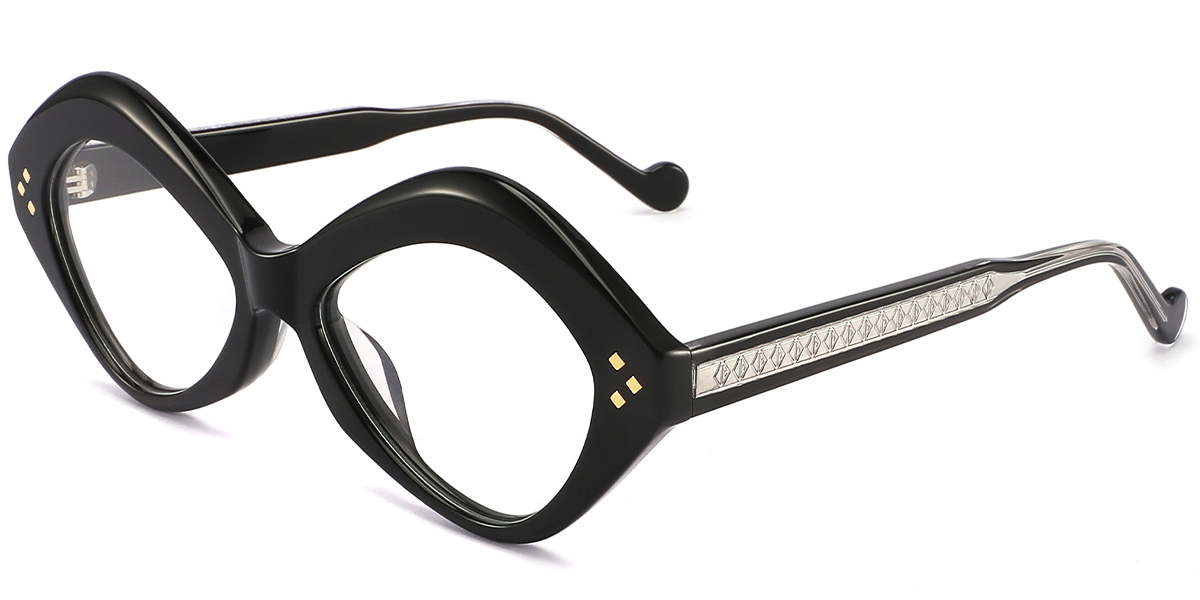 Acetate Geometric Reading Glasses bright_black