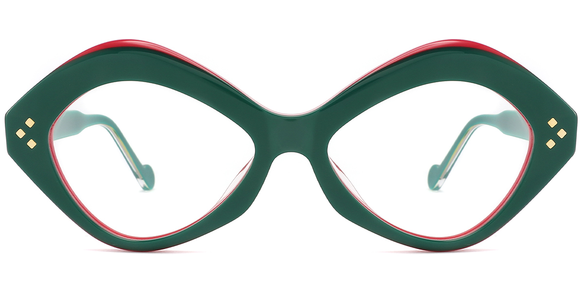 Acetate Geometric Reading Glasses green