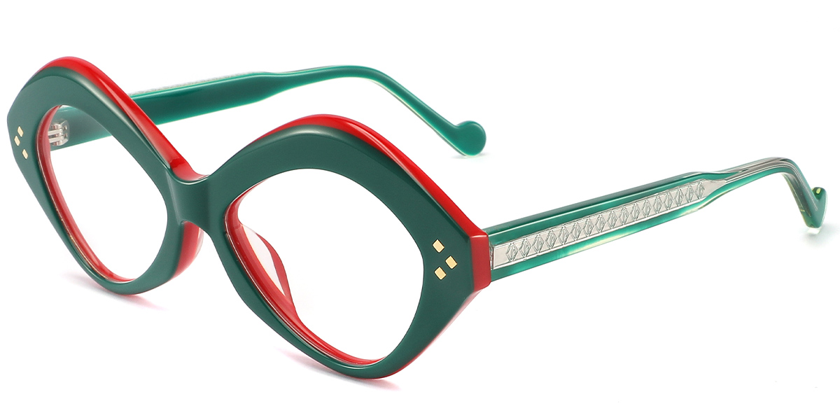 Acetate Geometric Reading Glasses green