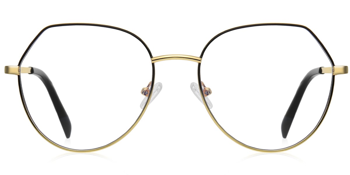 Geometric Reading Glasses black-gold