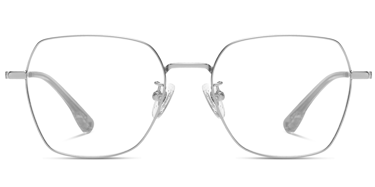 Titanium Square Reading Glasses silver